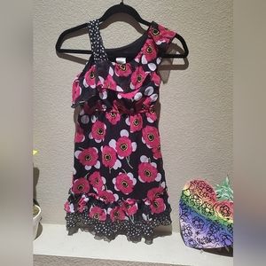 Girls floral one shoulder dress